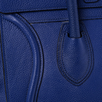 Celine Drummed Calfskin Mini Luggage Indigo 13 of 13