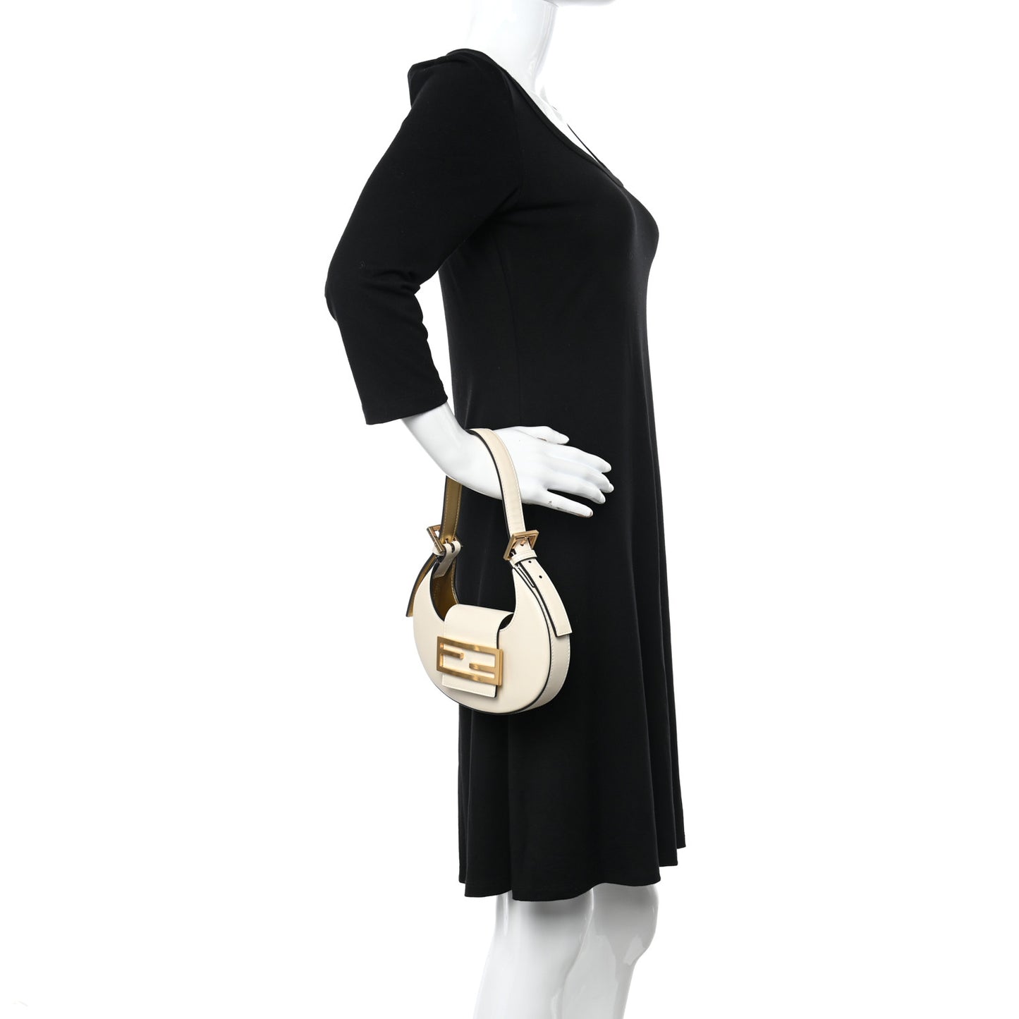 Vitello King Mini Cookie Hobo Bag White Ice