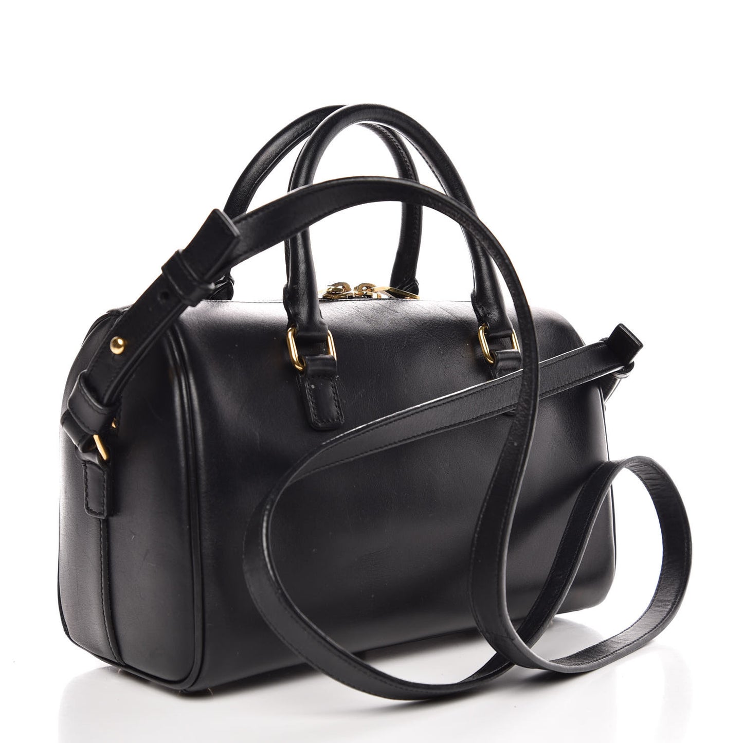 Calfskin Printed Leopard Classic Baby Duffle Pink Black