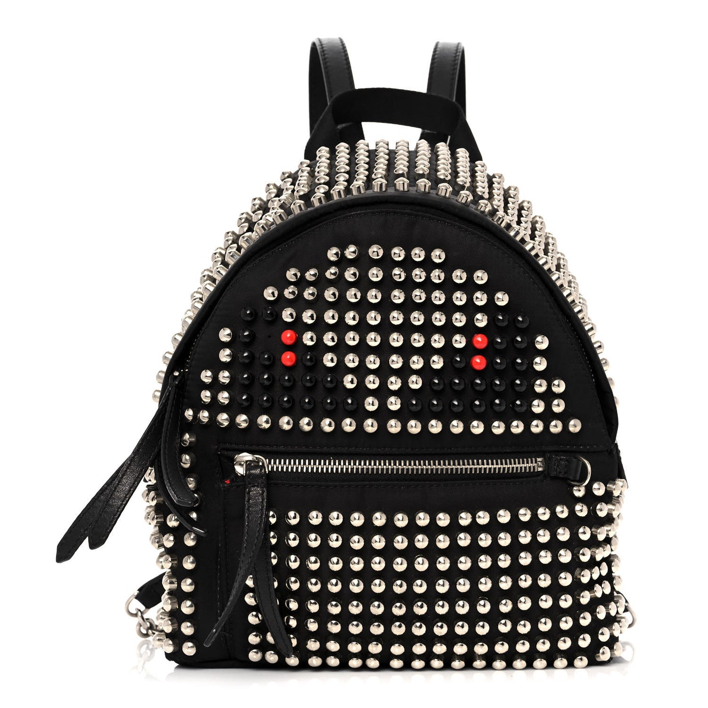 Nylon Vitello Dolce Studded Monster Mini Backpack Black