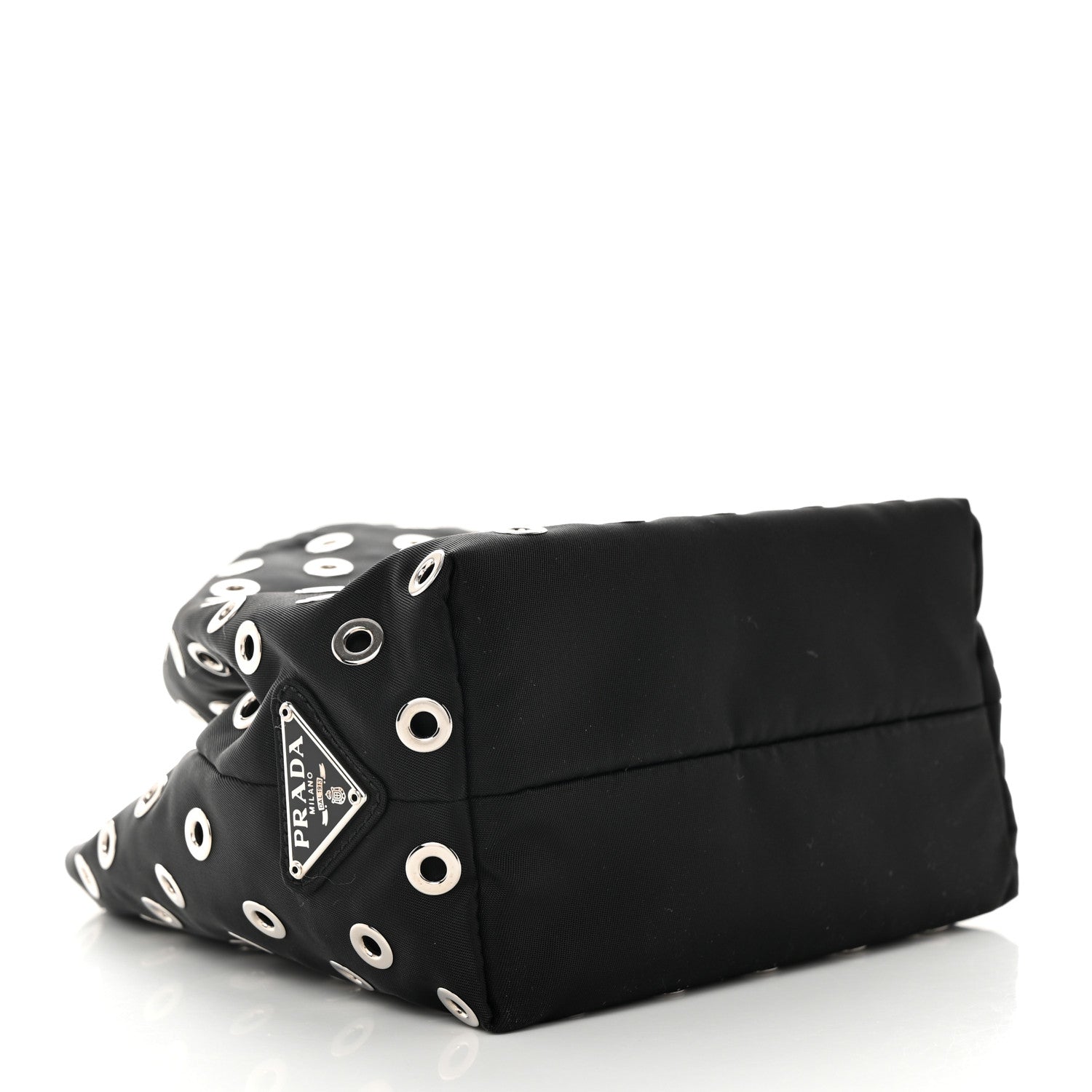 Prada Tessuto Nylon Grommets Clutch Black 4 of 7