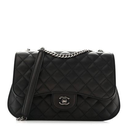 Chanel Metallic Goatskin Quilted Large Rock In Rome Flap Black 1 of 14