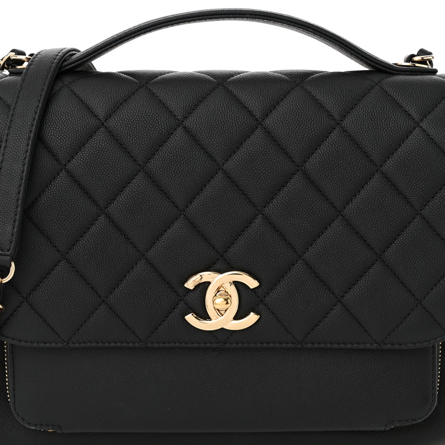 Caviar Quilted Large Business Affinity Flap Black