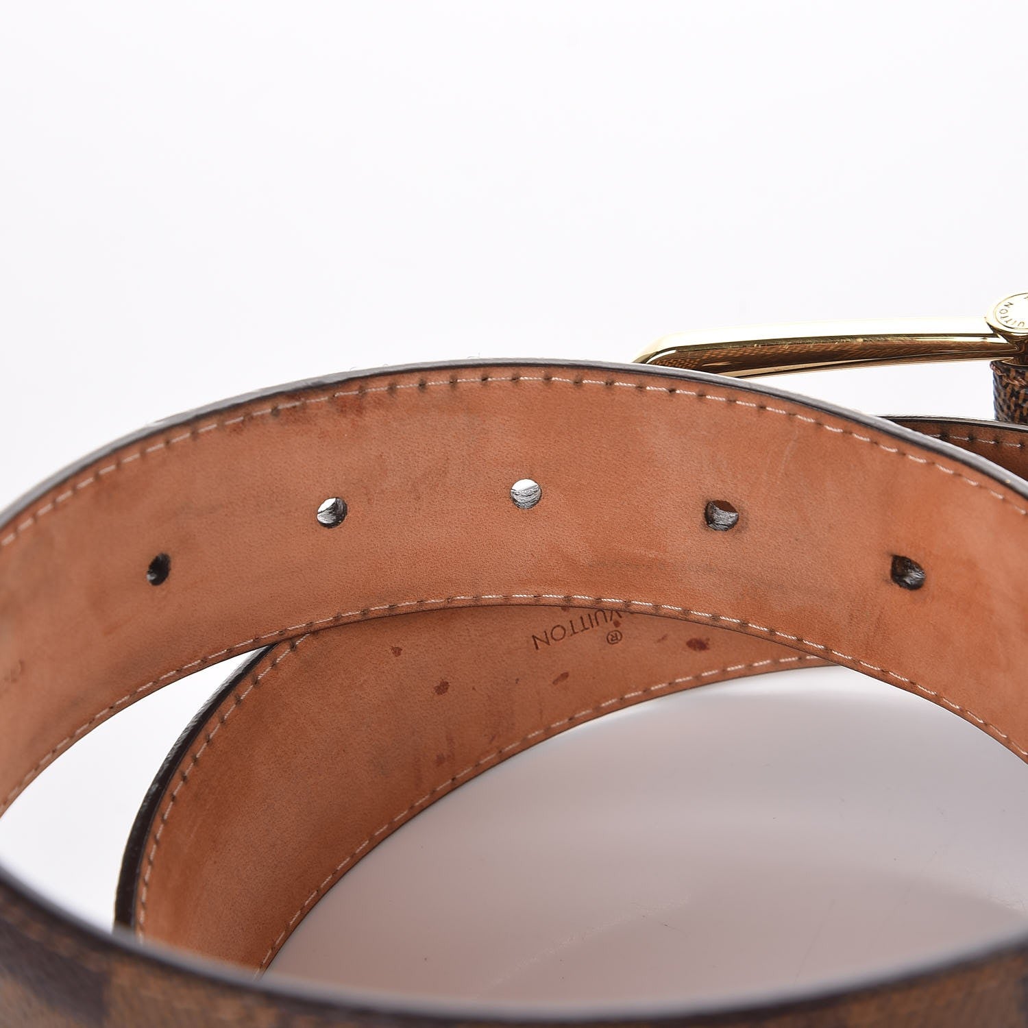 Louis Vuitton Damier Ebene Riveted Belt 90 36 6 of 8