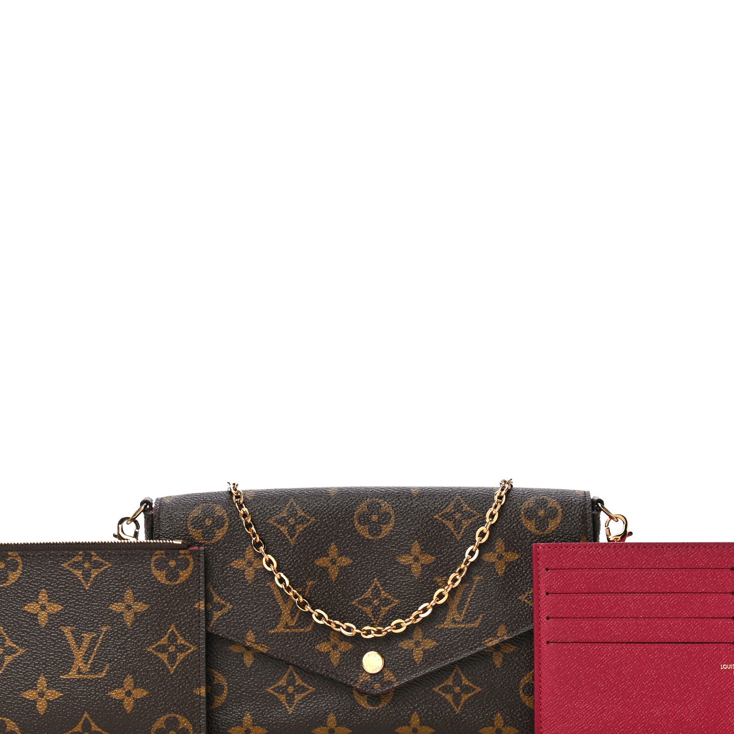 Louis Vuitton Monogram Pochette Felicie Chain Wallet Fuchsia 9 of 18