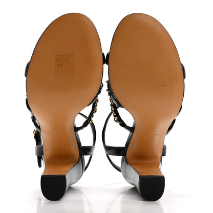 Chanel Lambskin CC Chain Sandals 40 Black 5 of 9