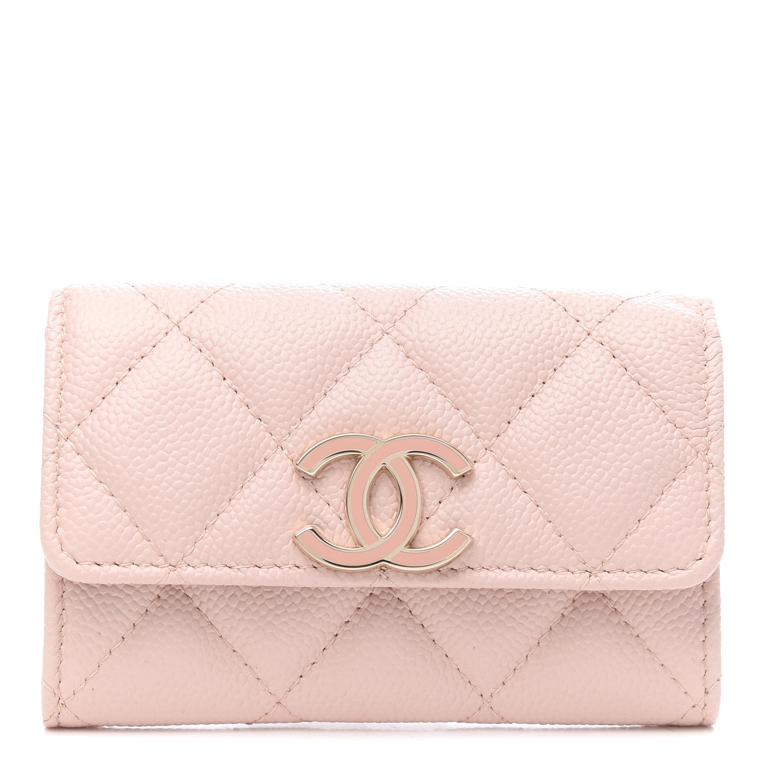 Chanel Caviar Quilted Flap Card Holder Light Pink 1 of 8