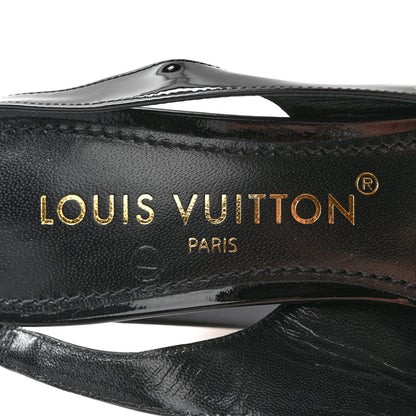Louis Vuitton Patent Calfskin Shake Slingback Pumps 36 Black 6 of 8