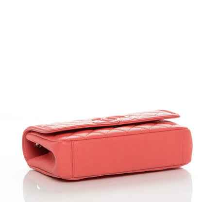 Chanel Caviar Quilted Small CC Filigree Flap Coral 4 of 7