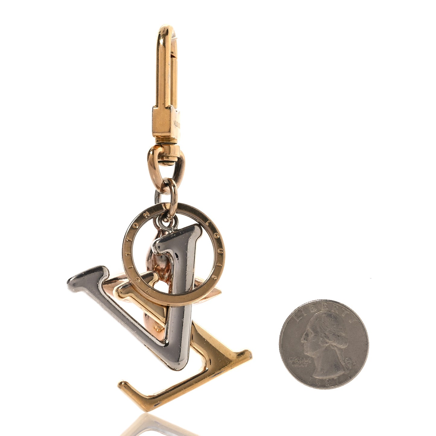New Wave Bag Charm Key Holder Yellow Pink White Gold