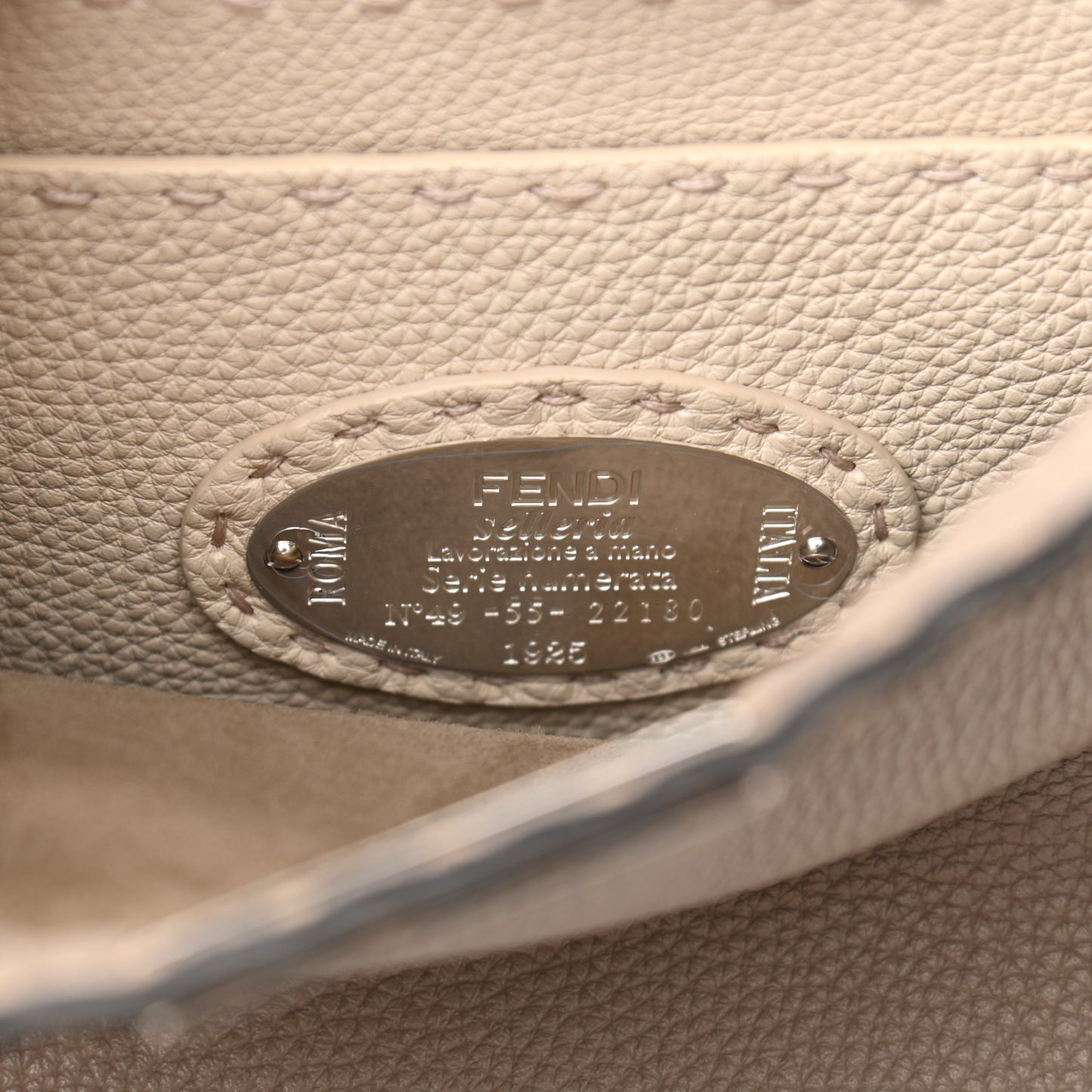 Cuoio Romano Selleria Chamois Small Peekaboo I SEE U Satchel Corda Camelia Cipria