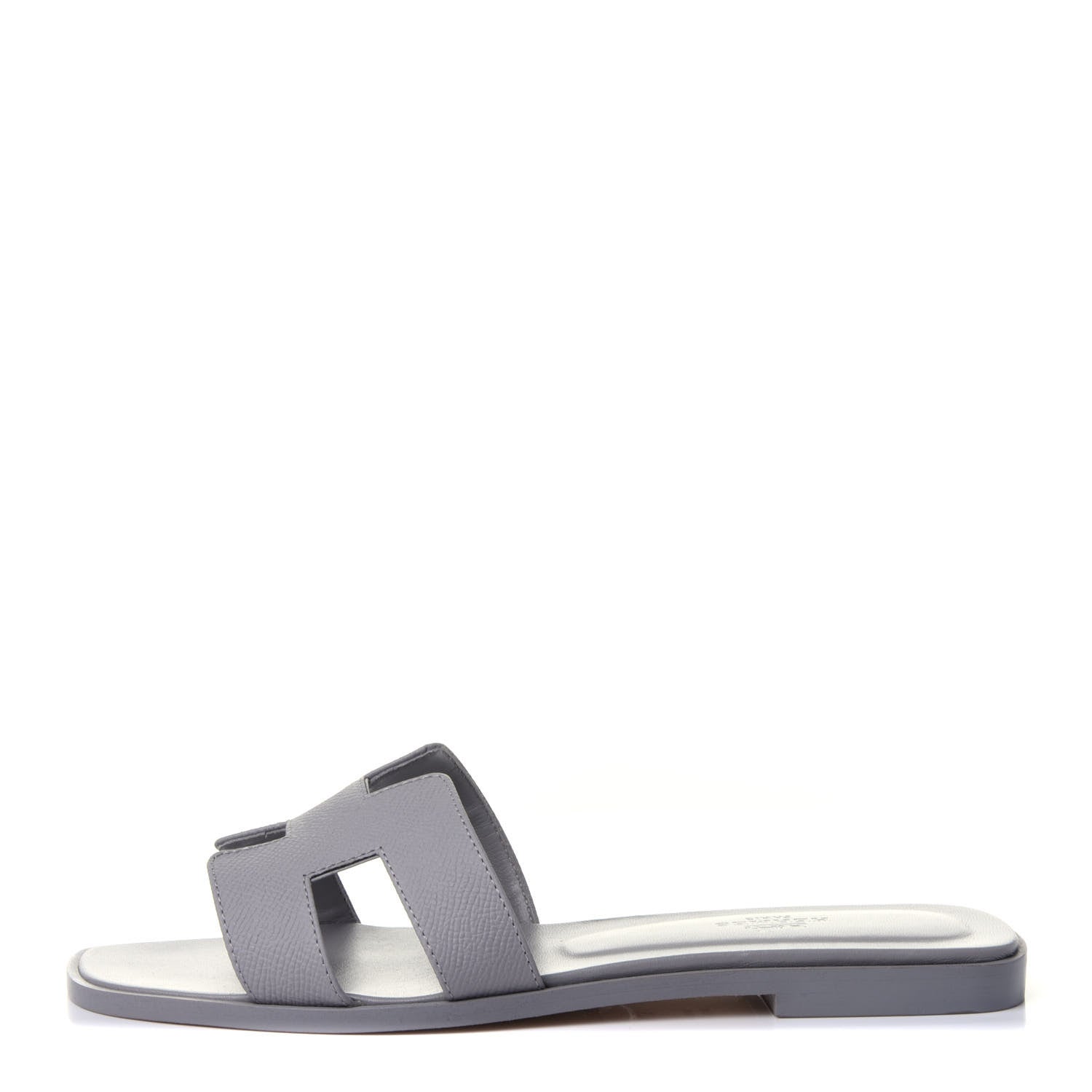 Hermes Epsom Oran Sandals 37.5 Bleu Glacier 1 of 11