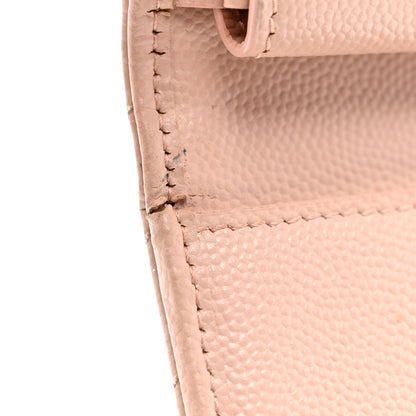 Saint Laurent Grain De Poudre Matelasse Chevron Monogram Compact Wallet Pink 9 of 10