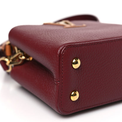 Louis Vuitton Taurillon Ostrich Mini Capucines Griotte Red Honey 8 of 9