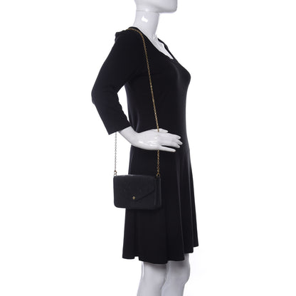 Louis Vuitton Empreinte Pochette Felicie Chain Wallet Black 2 of 12