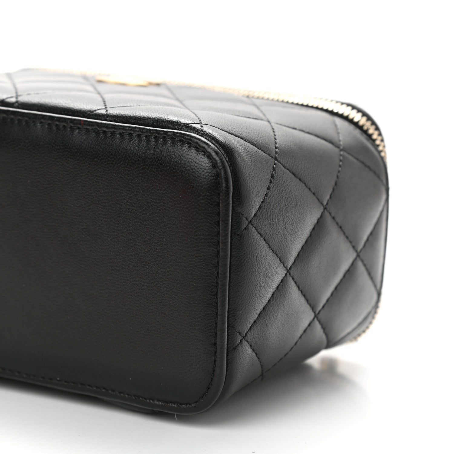 Chanel Lambskin Quilted Small Top Handle Vanity Case With Chain Black 8 of 8