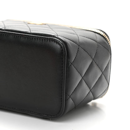 Chanel Lambskin Quilted Small Top Handle Vanity Case With Chain Black 8 of 8