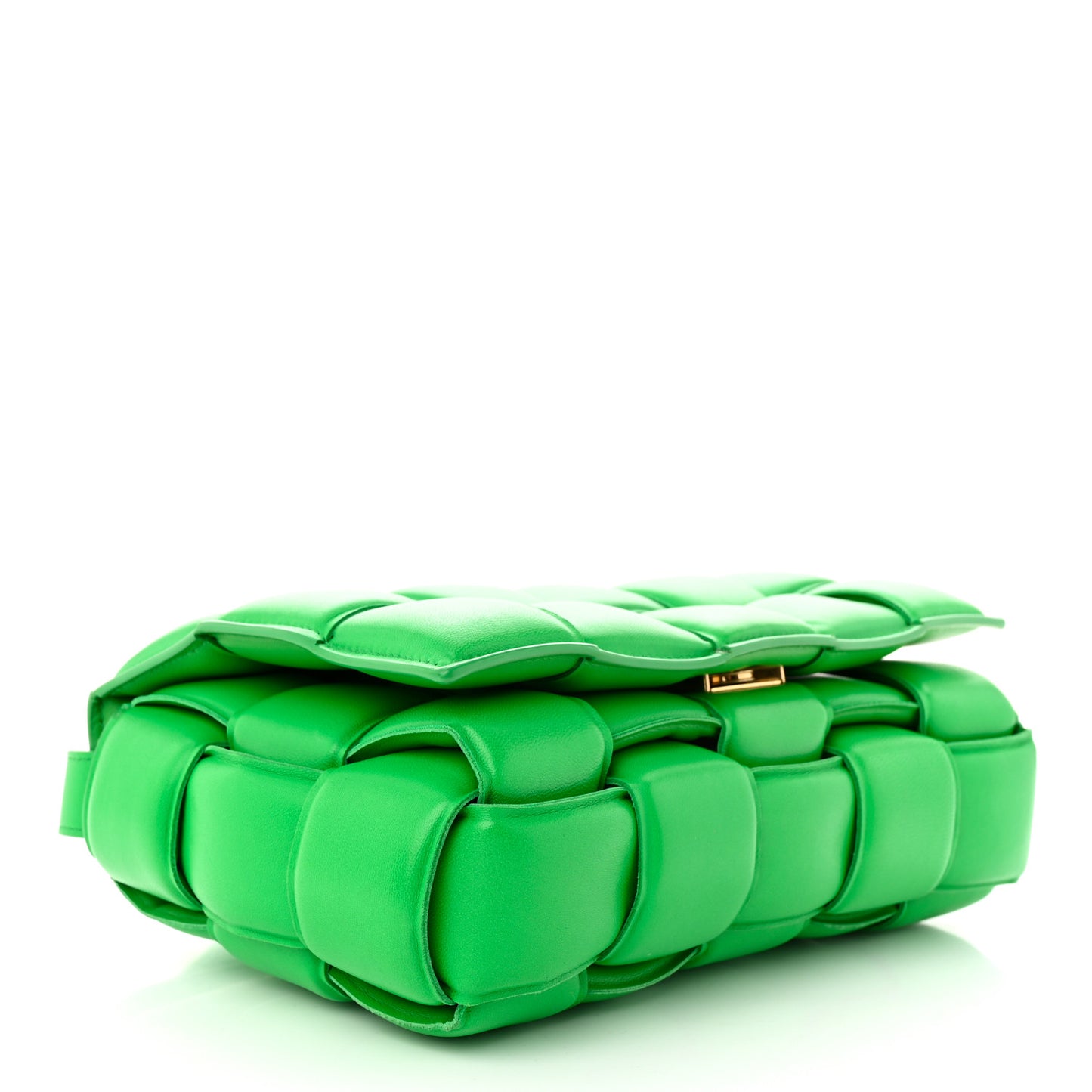 Nappa Maxi Intreccio Padded Cassette Crossbody Bag Parakeet