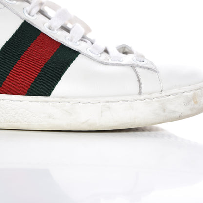 Gucci Calfskin Crocodile Web Womens Ace Sneakers 35 White Green 14 of 20