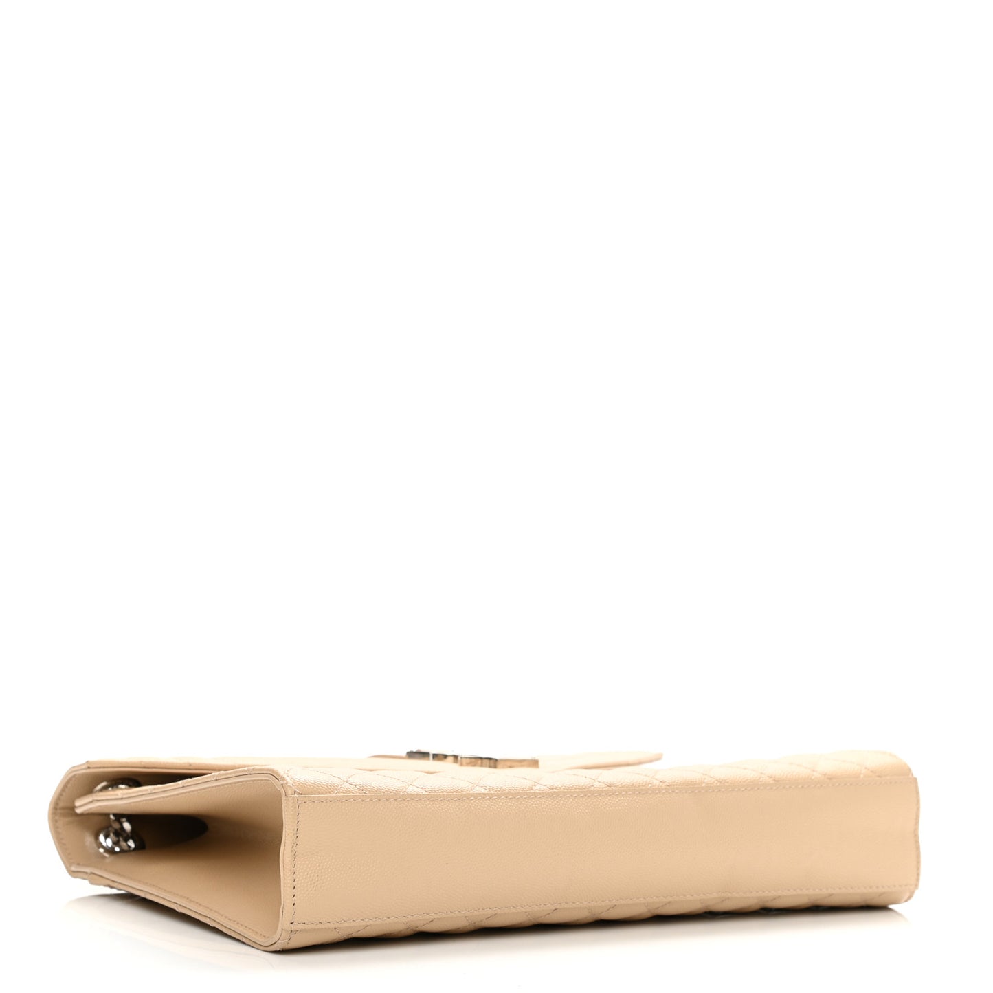 Grain De Poudre Matelasse Chevron Large Monogram Satchel Nude Powder