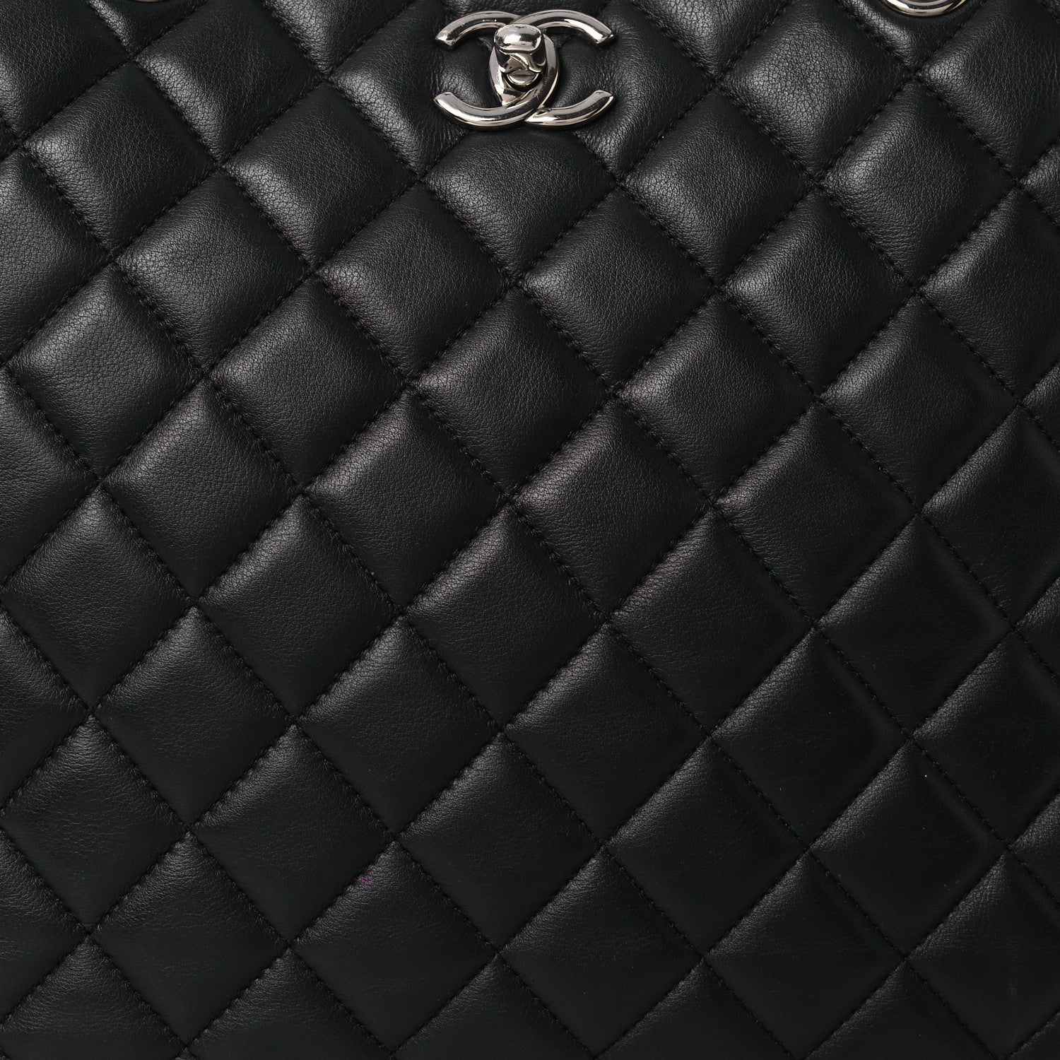 Chanel Calfskin Quilted Large CC Shopping Tote Black 8 of 16
