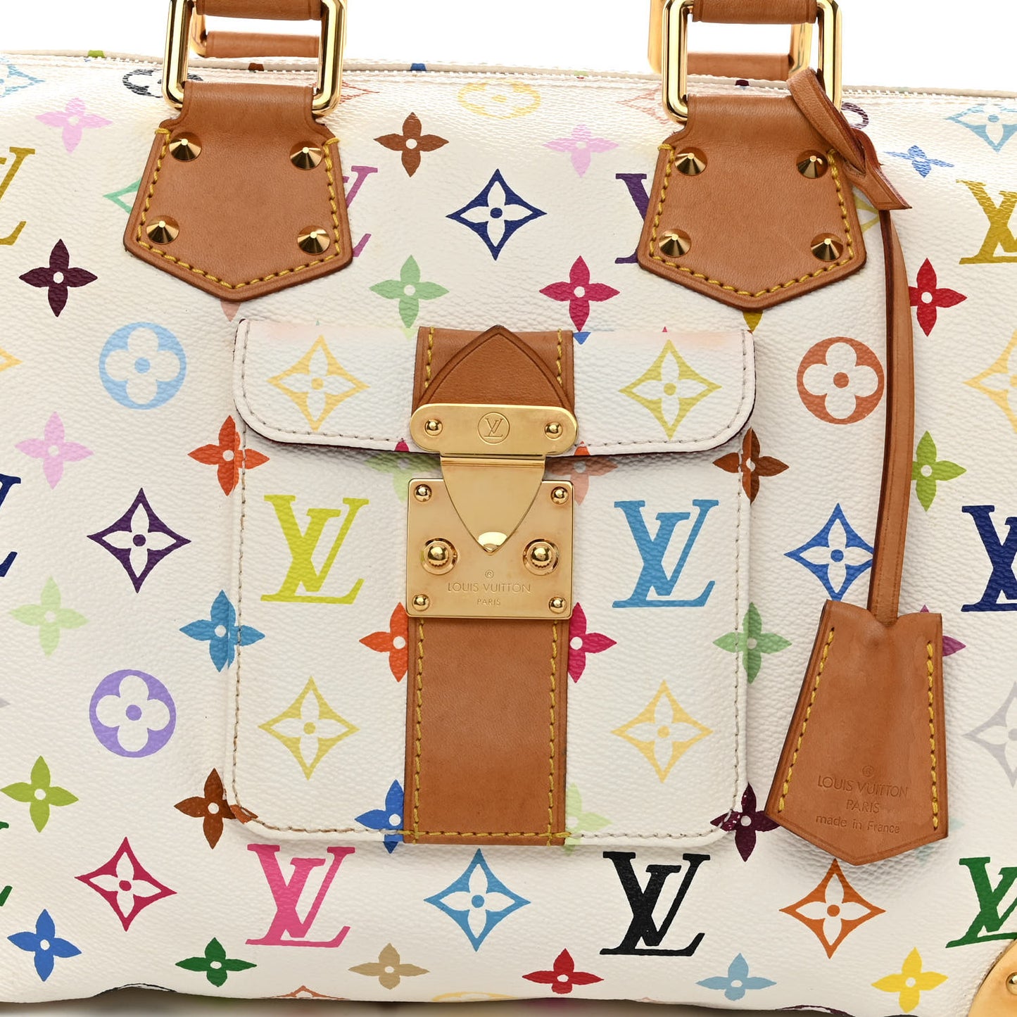 LOUIS VUITTON Monogram Multicolor Speedy 30 White
