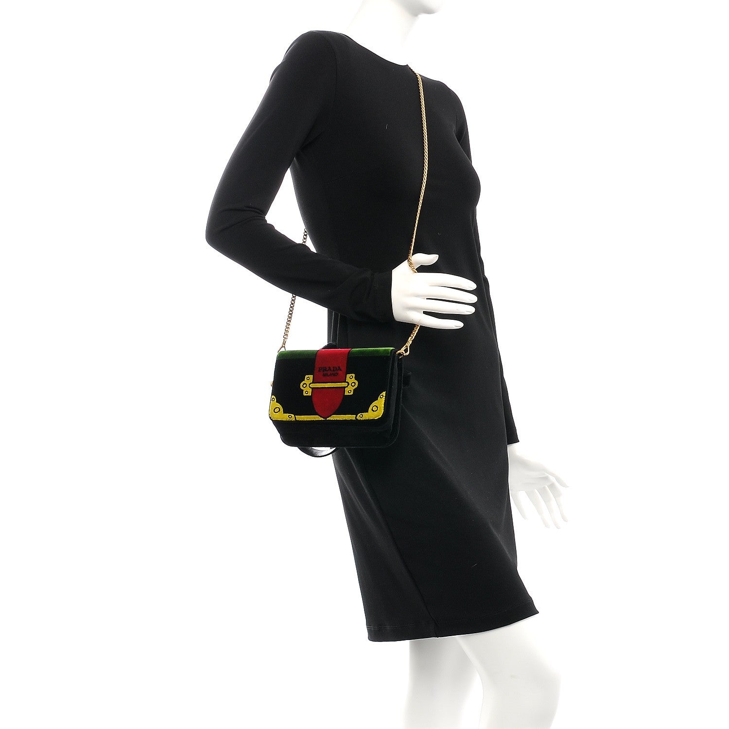 Prada Velvet Cahier Belt Bag Black 3 of 7