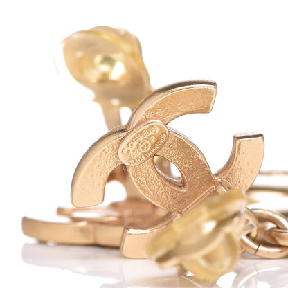 Chanel Crystal CC Heart Clip On Earrings Gold 4 of 4