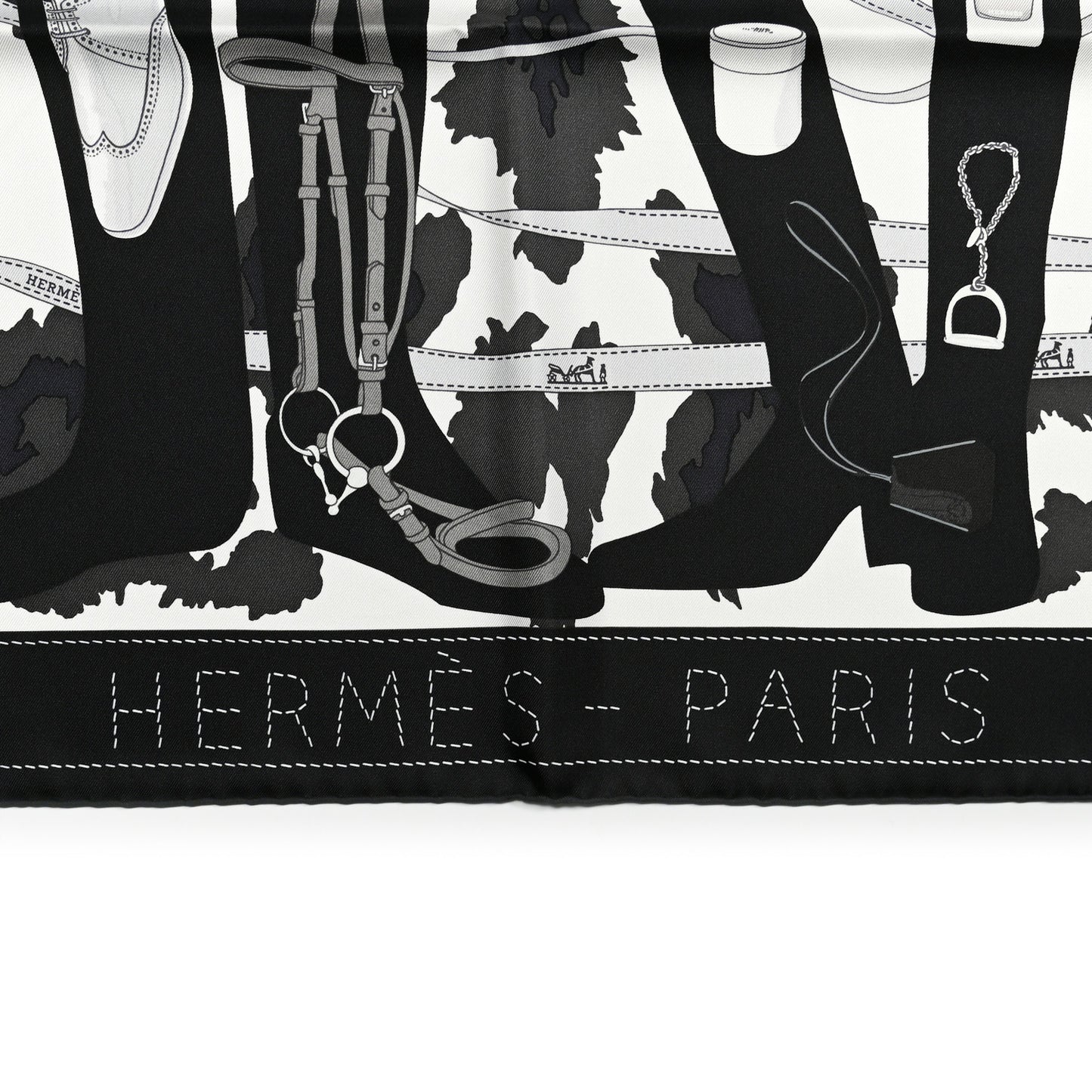 Silk Monsieur et Madame II Scarf 90 Black