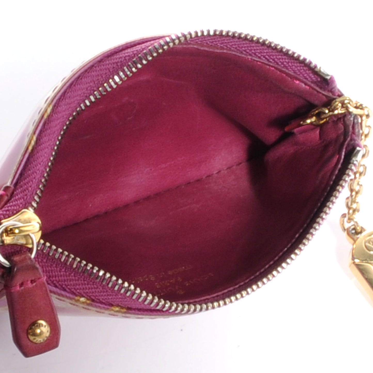 Monogram Charms Key Pouch Fuchsia