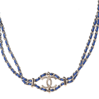 Chanel Metal Lambskin CC Chain Link Necklace Blue 1 of 5