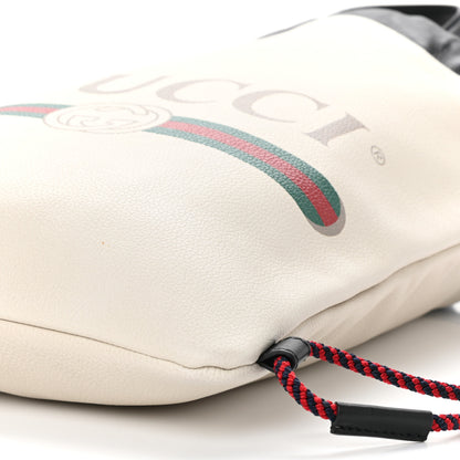 Gucci Calfskin Logo Drawstring Backpack Mystic White 11 of 11