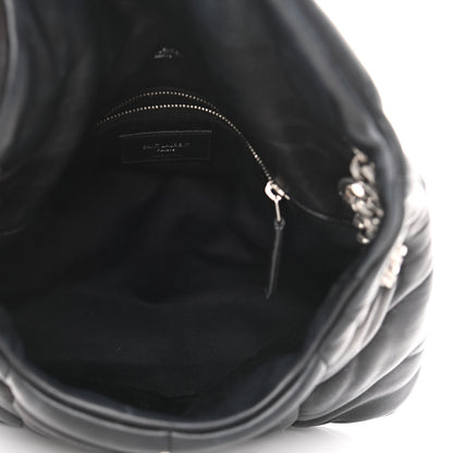 Saint Laurent Lambskin Quilted Small Loulou Puffer Monogram Chain Satchel Black 5 of 14