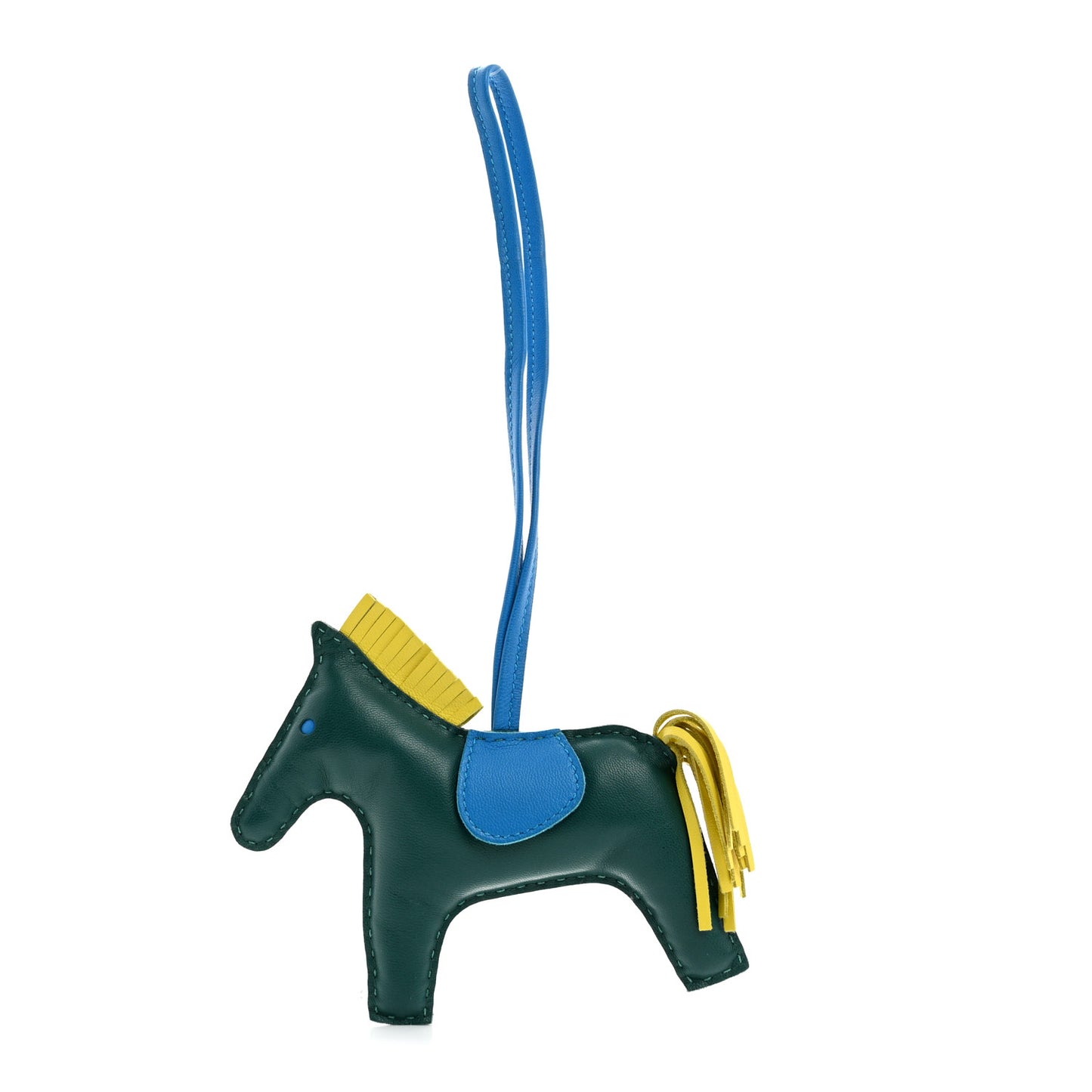 Milo Lambskin Grigri Rodeo Horse Bag Charm MM Malachite