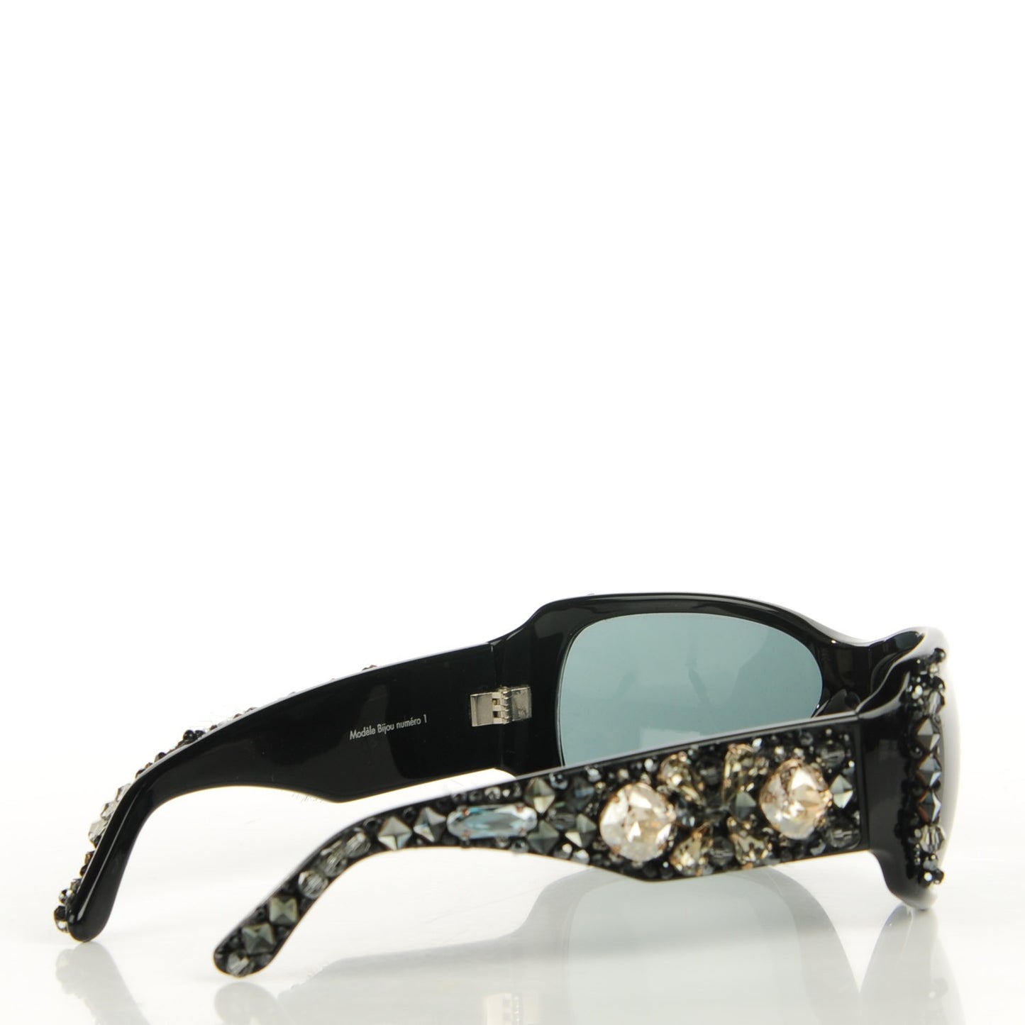 Crystal Bijou Numero 1 Sunglasses Black