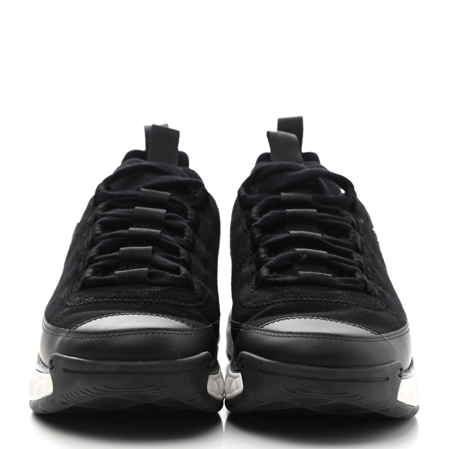 Velvet Calfskin Mixed Fibers CC Sneakers 37 Black