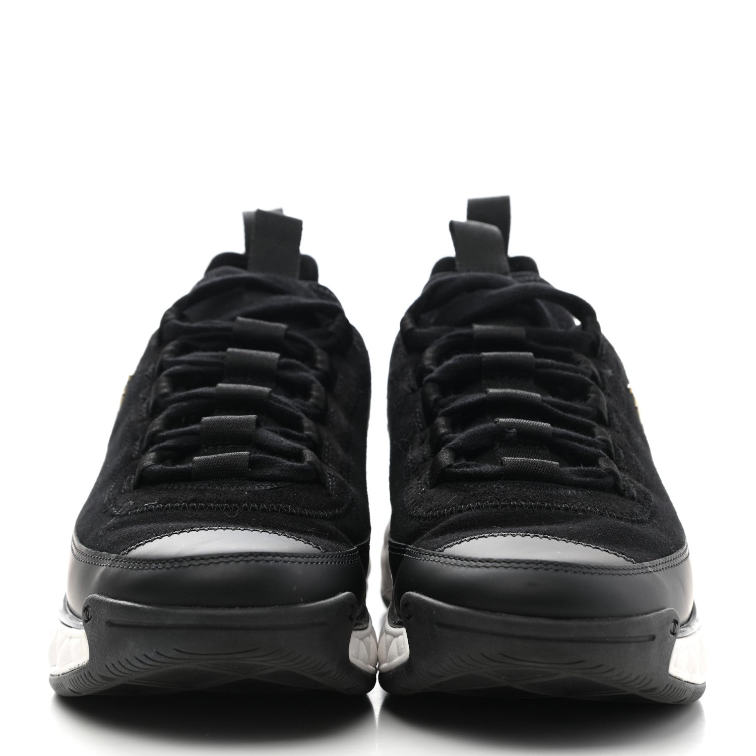Chanel Velvet Calfskin Mixed Fibers CC Sneakers 37 Black 2 of 11