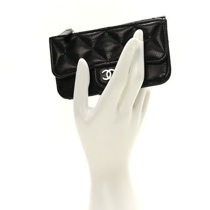 Chanel Caviar Quilted Flap Zip Card Holder Black 2 of 8