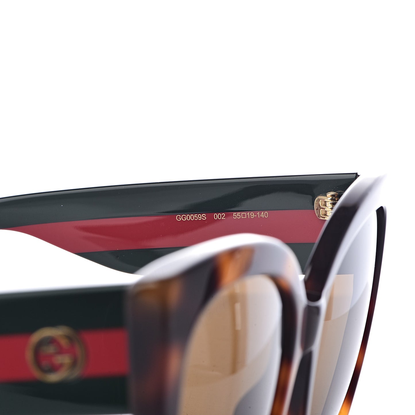 Acetate Square Frame Web Sunglasses GG0059S Black Tortoise