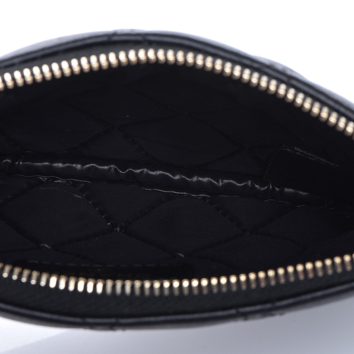Lambskin Quilted Small Casino Cosmetic Case Black