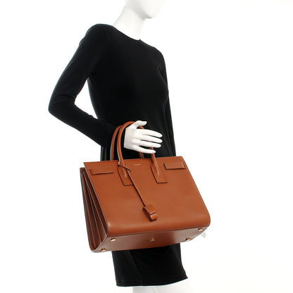 Saint Laurent Calfskin Large Sac De Jour Carryall Cognac 2 of 12