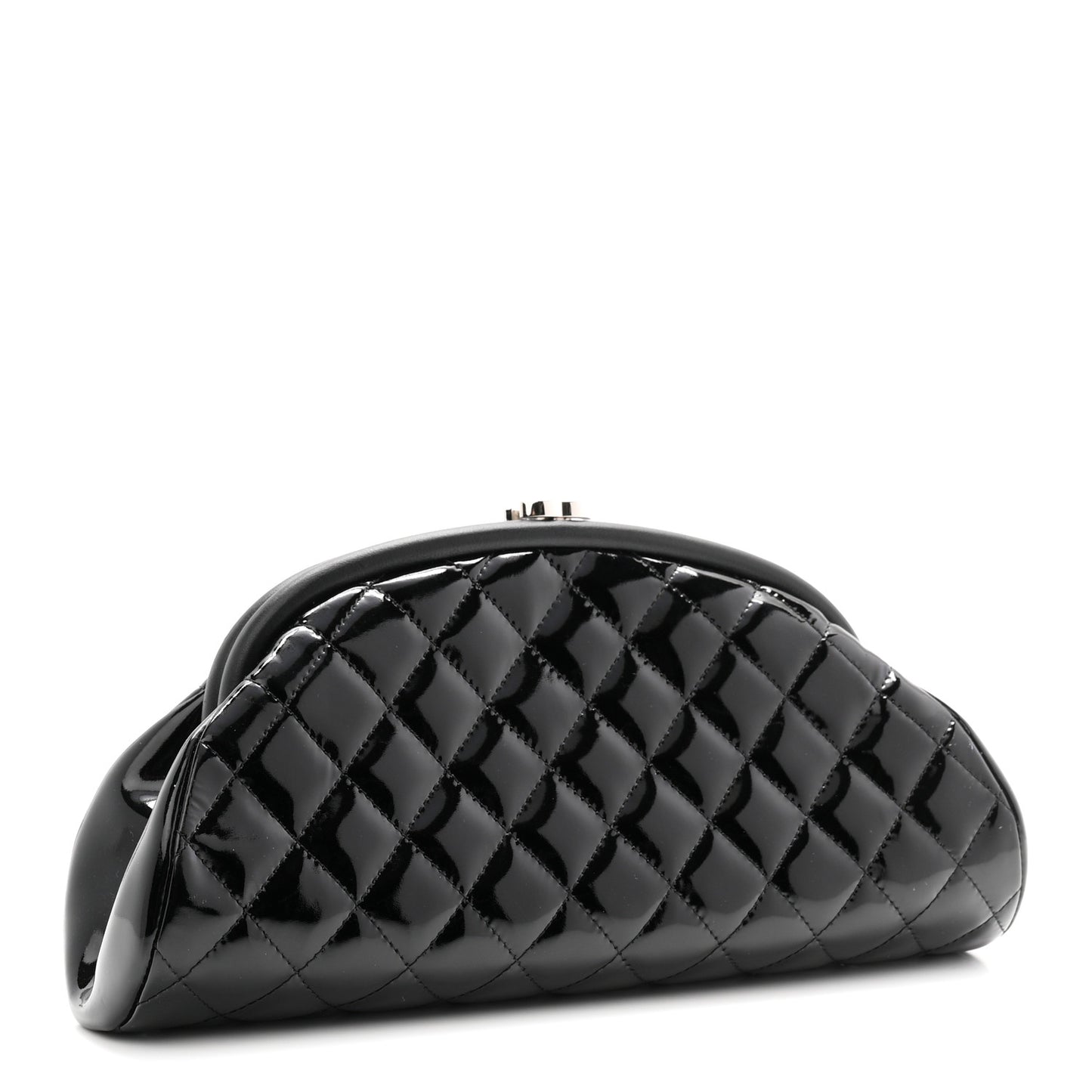 Patent Quilted Timeless Clutch Black