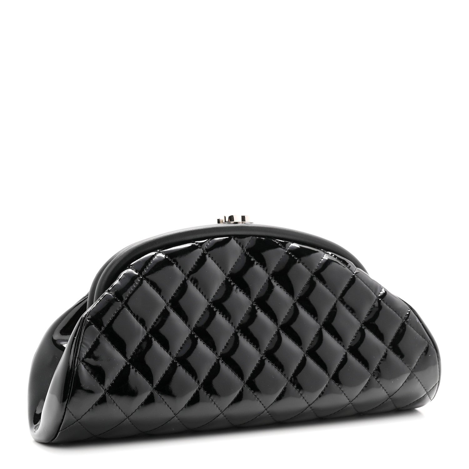 Chanel Patent Quilted Timeless Clutch Black 3 of 11