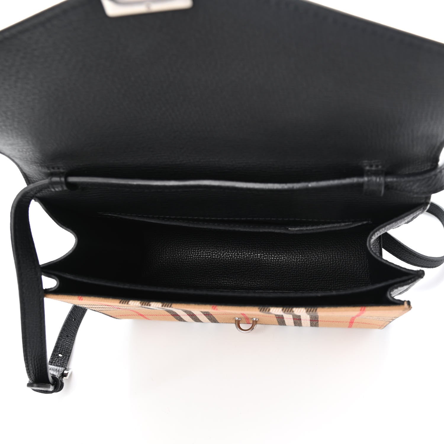 Burberry Derby Calfskin Vintage Check Small Macken Crossbody Bag Black 7 of 8