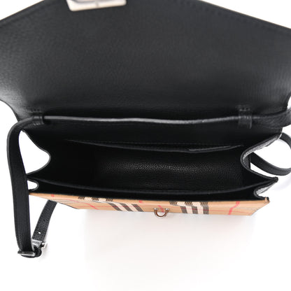Burberry Derby Calfskin Vintage Check Small Macken Crossbody Bag Black 7 of 8