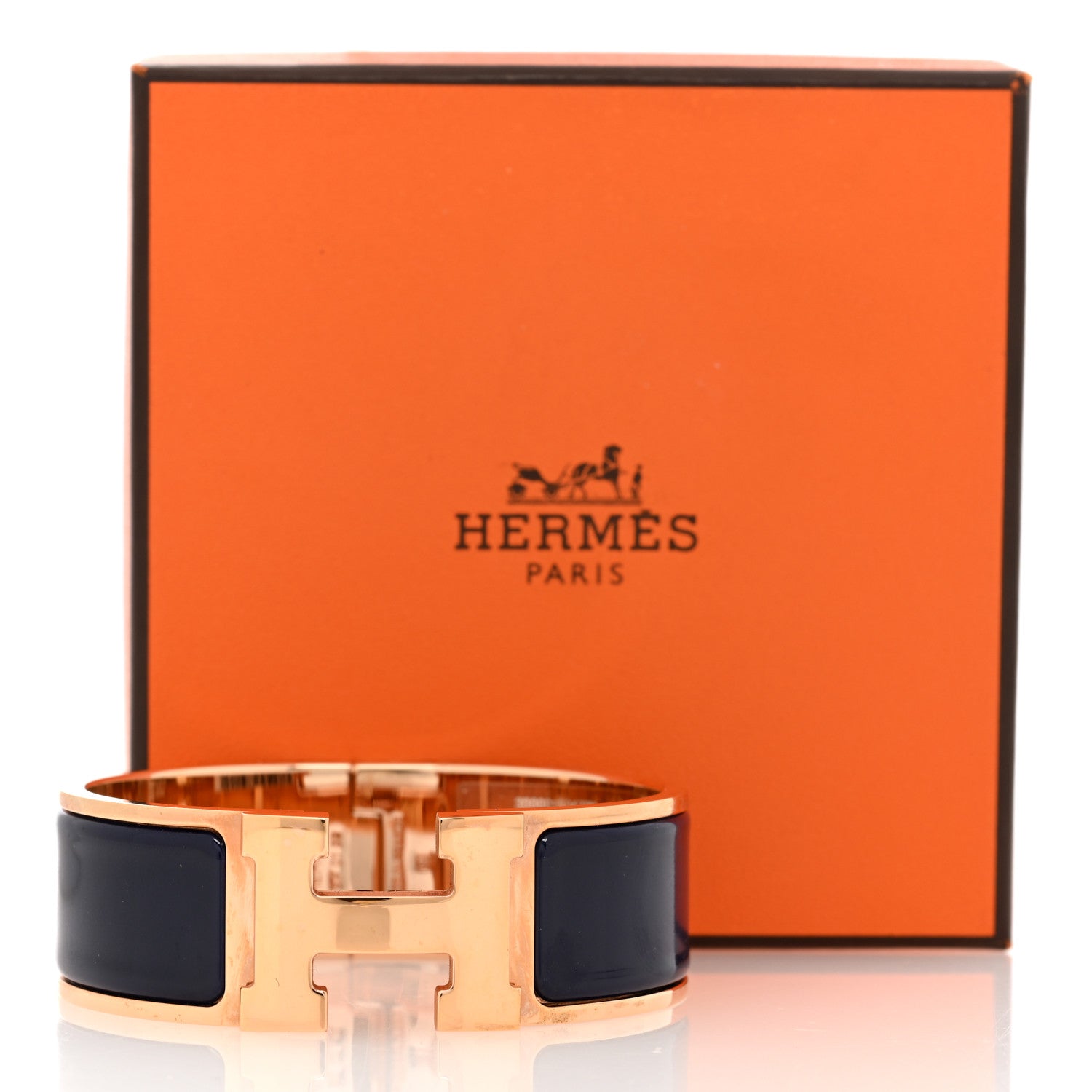 Hermes Enamel Wide Clic Clac H Bracelet PM Bleu Abysse 5 of 5