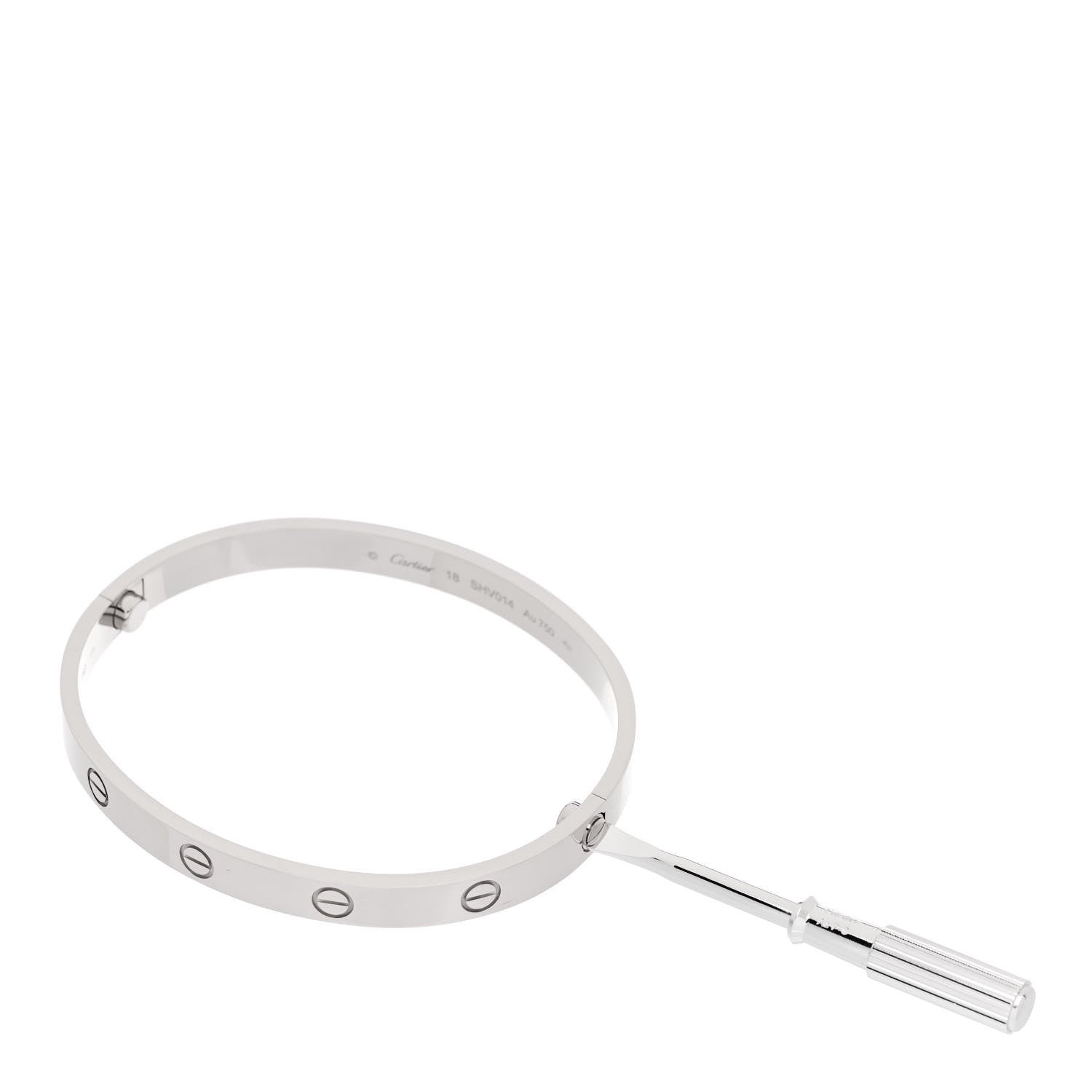 Cartier 18K White Gold LOVE Bracelet 18 5 of 6
