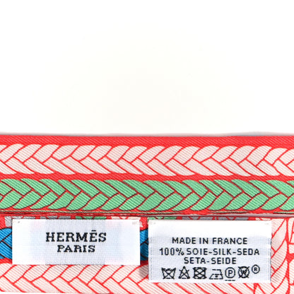 Hermes Silk Tresses H Doll Twilly Bleu Vif Grenadine Saumon 3 of 3