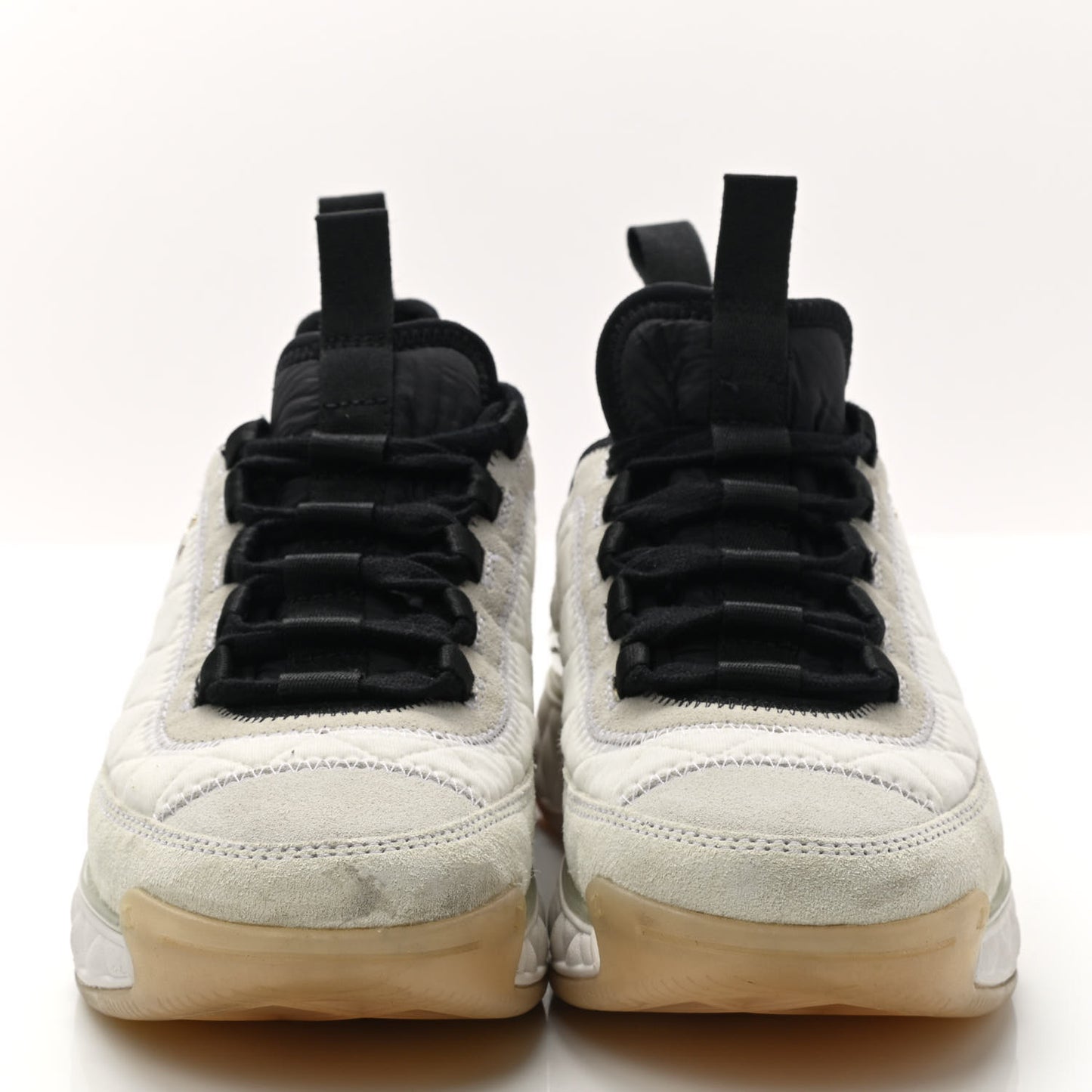 Velvet Calfskin Mixed Fibers CC Sneakers 36 Ivory Black