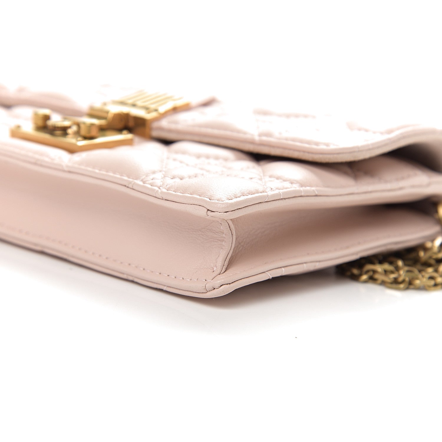 Christian Dior Lambskin Cannage Dioraddict Wallet on Chain Clutch Rose Poudre 8 of 10